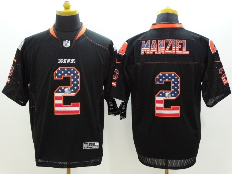 Men's Cleveland Browns Johnny Manziel #2 Black Jersey